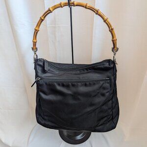 Gucci Black Bamboo Shoulder Bag